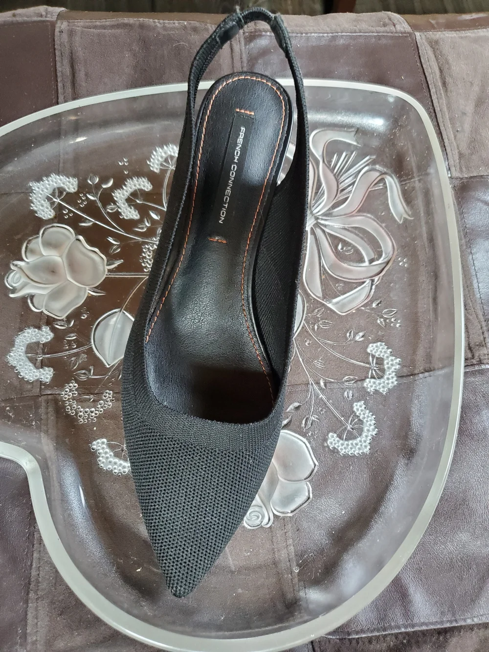 French Connection- Black Slingback Pointed-Toe Heels - Women's Dress Pumps
